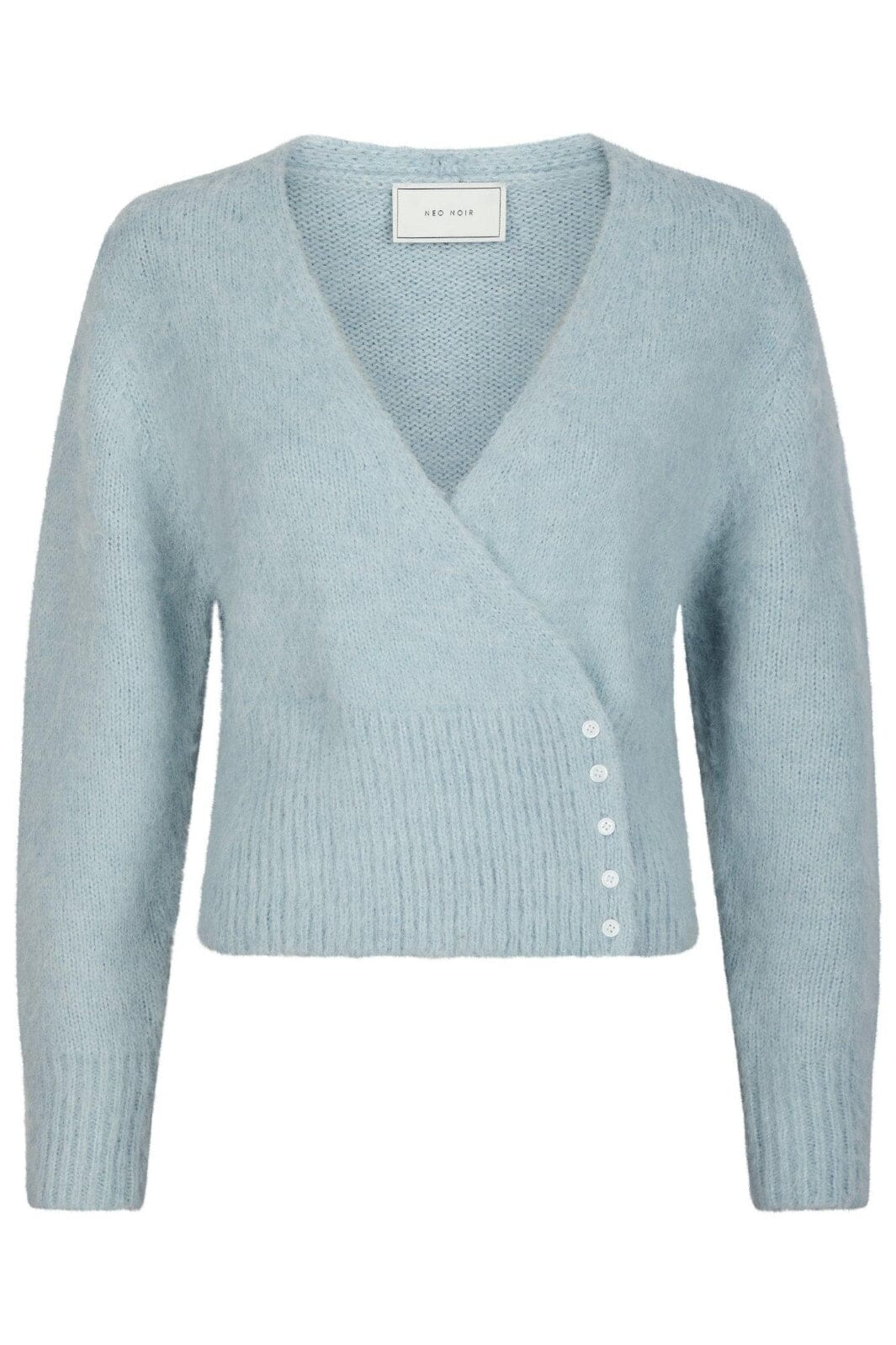 Neo Noir - Kilua Fluffy Wrap Knit Blouse 165195 - 145 - Light Blue