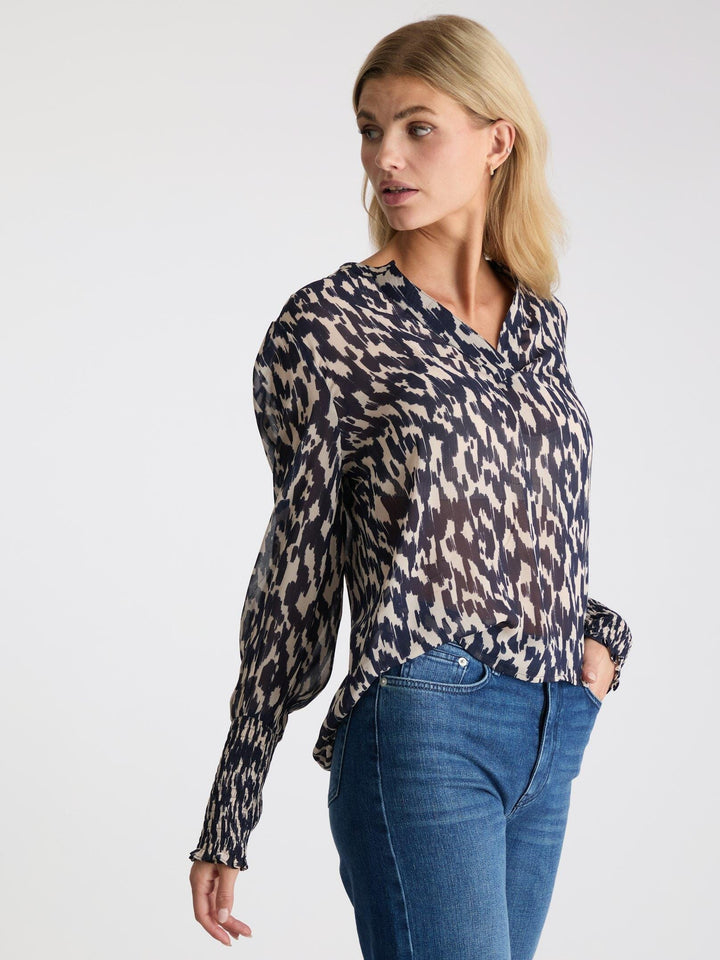 Neo Noir - Landa Distressed Blouse - Dark Navy Skjorter 