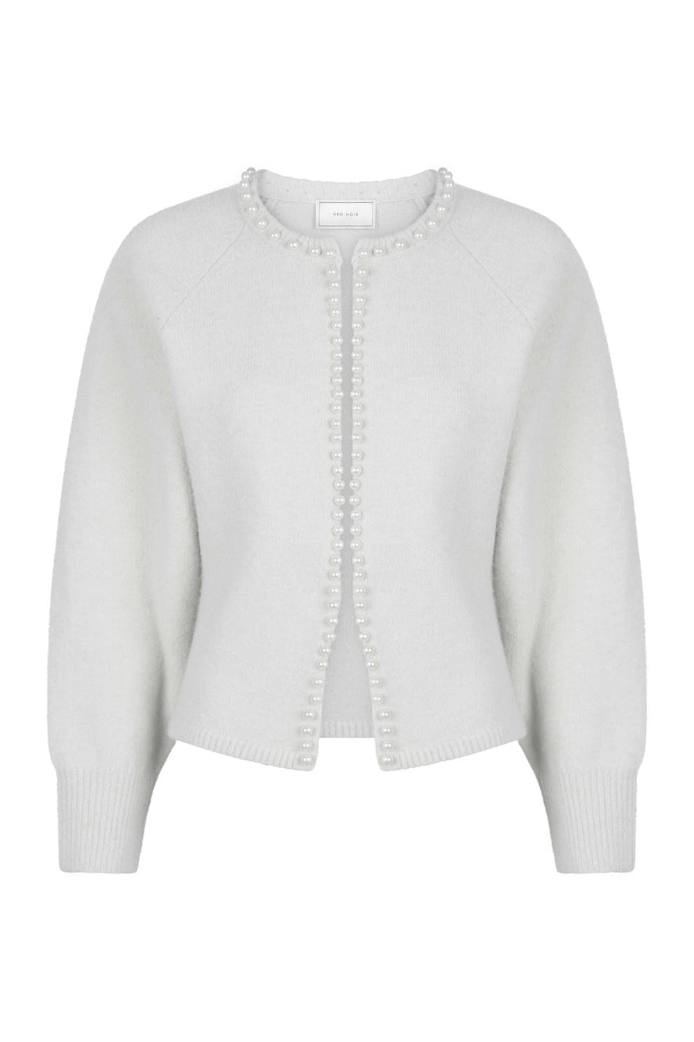 Neo Noir - Lilly Pearl Knit Cardigan 163563 - Light Grey Melange