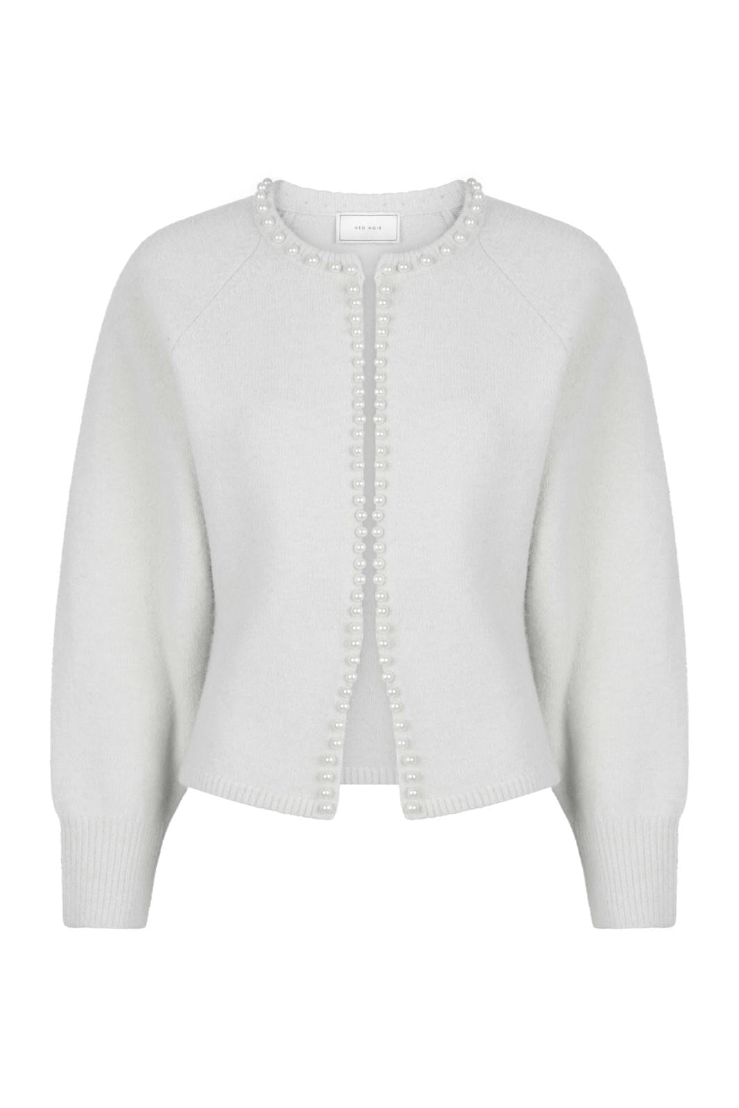 Neo Noir - Lilly Pearl Knit Cardigan 163563 - Light Grey Melange