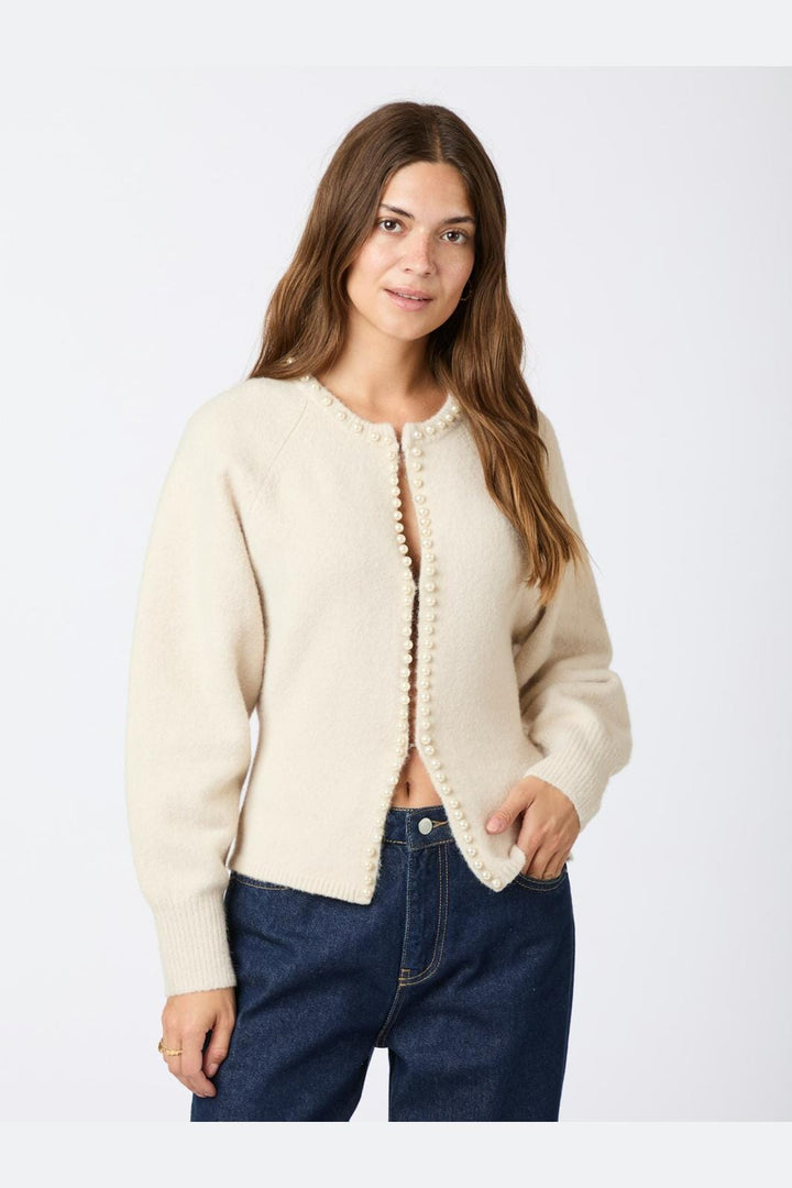 Neo Noir - Lilly Pearl Knit Cardigan - Ivory