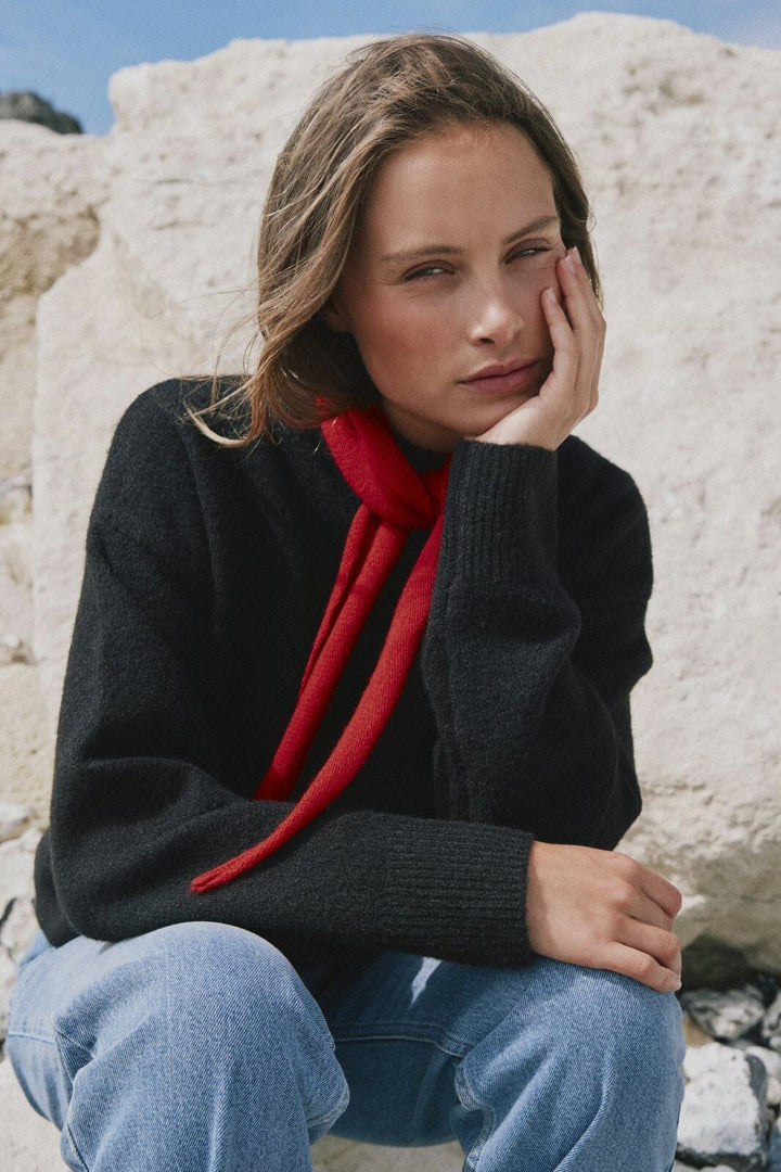 Neo Noir - Misty Knit Scarf - Red Tørklæder 