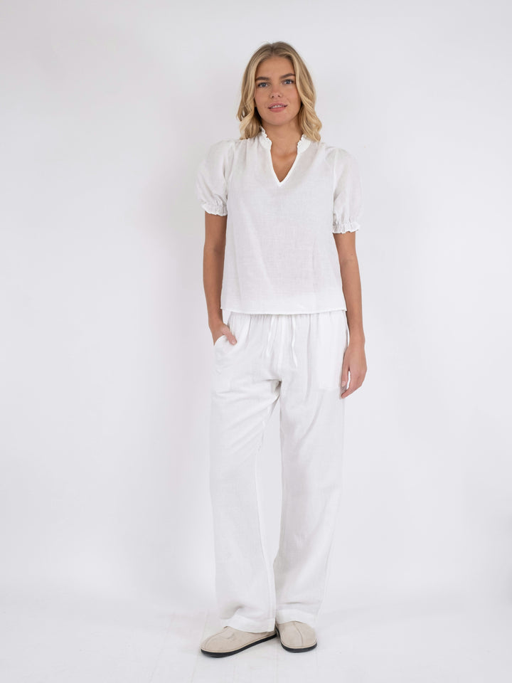 Neo Noir - Odesa Linen Blouse - White