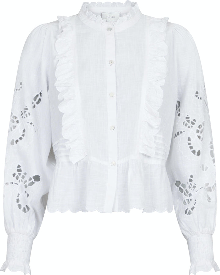 Neo Noir - Petrine Embroidery Blouse - White