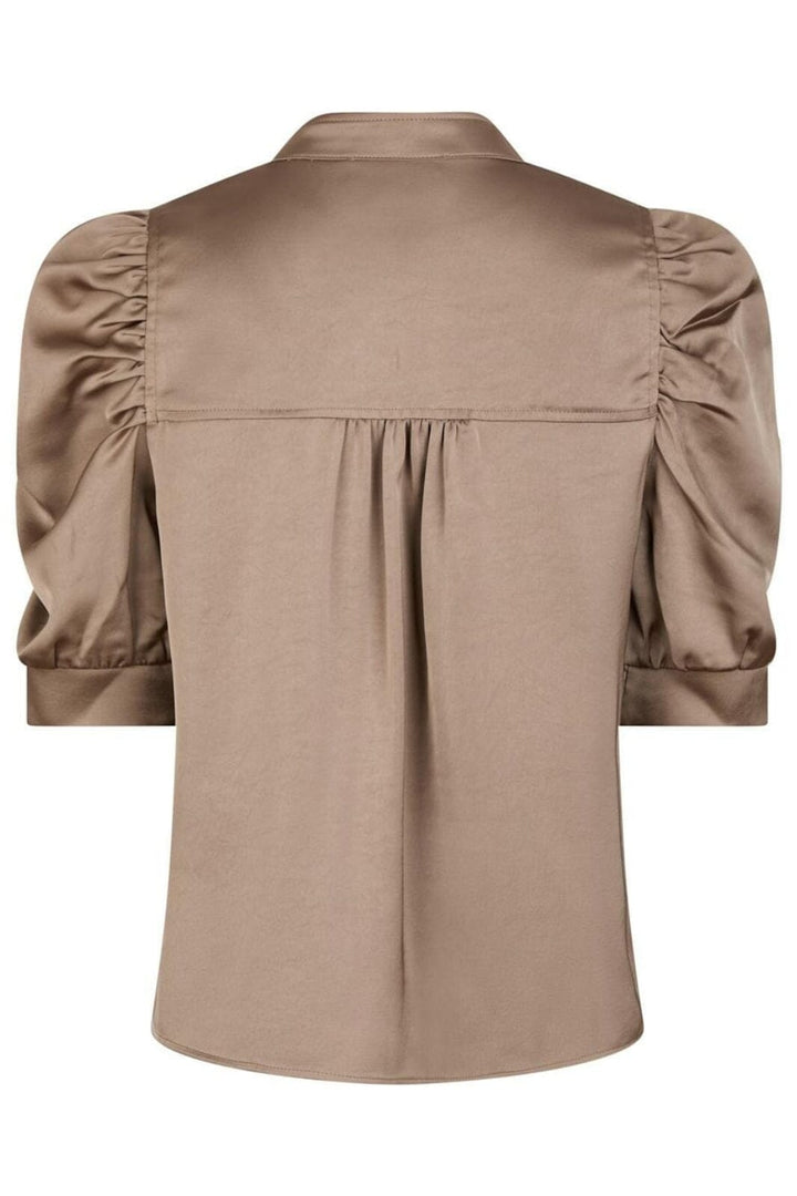 Neo Noir - Roella Heavy Sateen Blouse 162590 - 811 - Dark Taupe