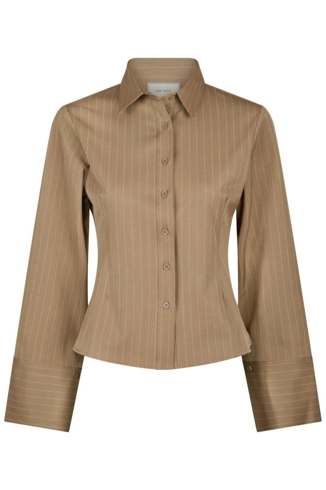 Neo Noir - Rosa Pinstripe Shirt 163561 - 125 - Dark Sand Skjorter 