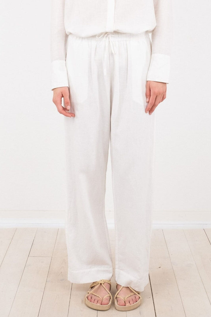 Neo Noir - Sonar Linen Pants - White Bukser 