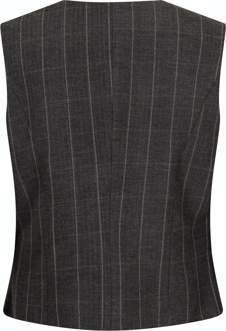 Neo Noir - Vendetta Soft Check Vest - Dark Grey