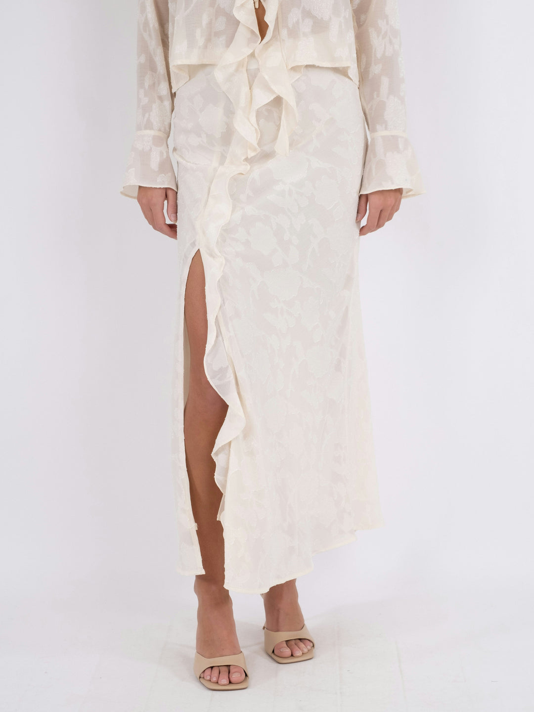 Neo Noir - Vinza Burnout Skirt - Off White