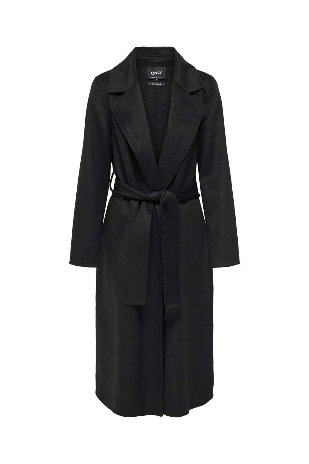 Only - Onlbelina Belted Handmade Wool Coat - 4646629 Black