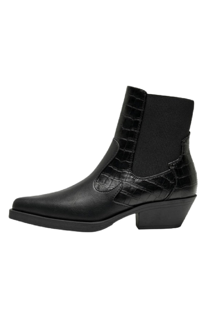 Only - Onlbronco-2 Short Pu Cowboy Boot - 4327732 Black Støvler 