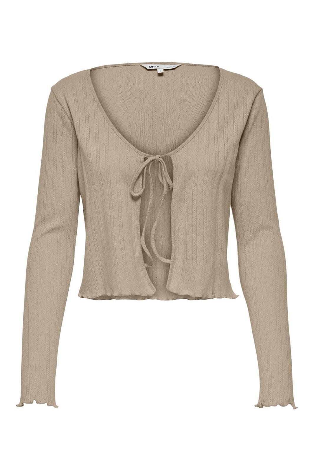 Only - Onlcarlotta L/S String Cardigan 15348886 - 4760843 - Humus