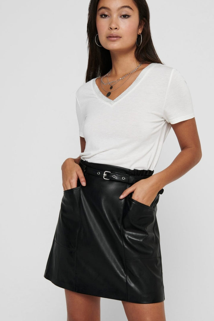 Only - Onlheidi Faux Leather Skirt Cc - 3645585 Black