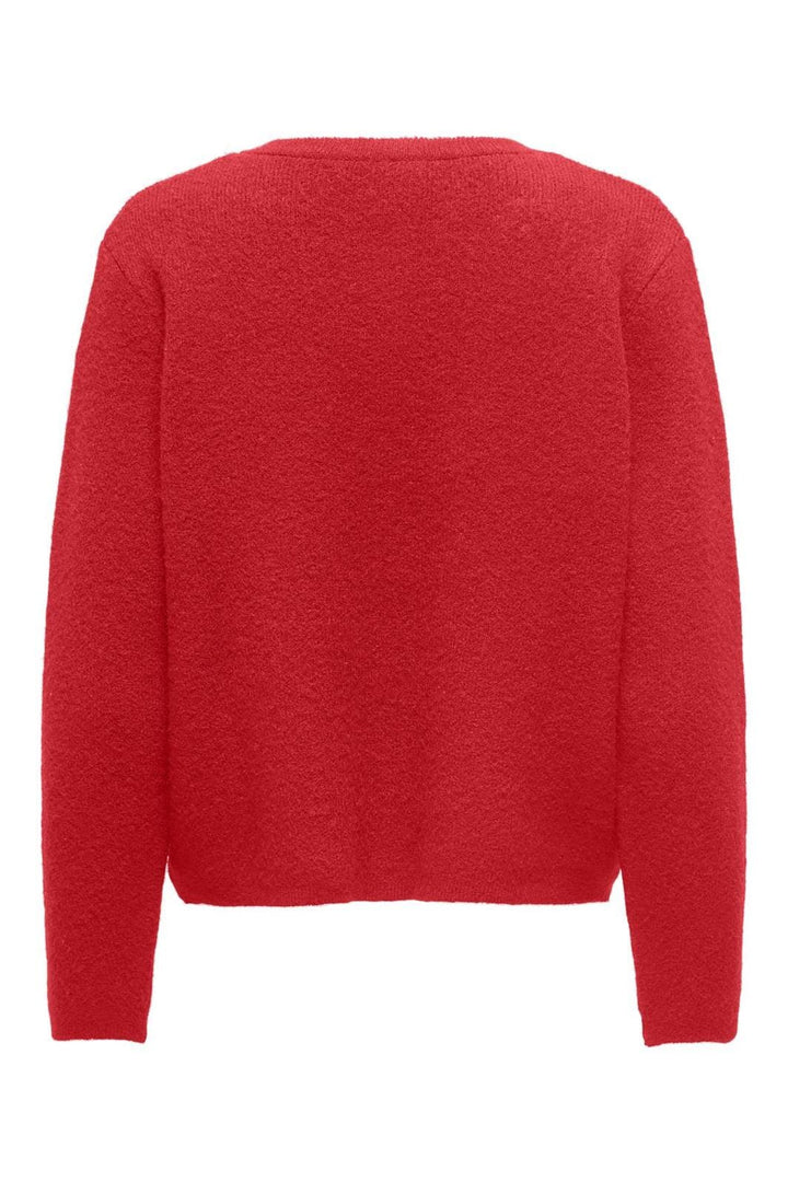 Only - Onlkasida Ls O-Neck Cardigan Knt - 4738716 Mars Red