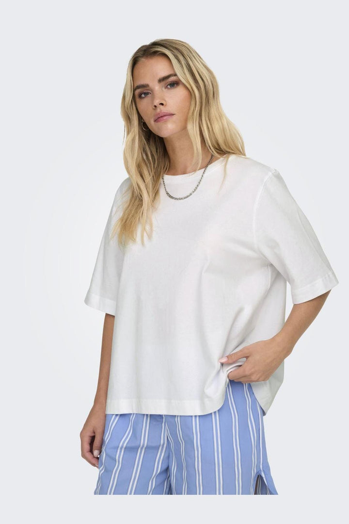 Only - Onllina S/S Boxy Tee - 3560386 White