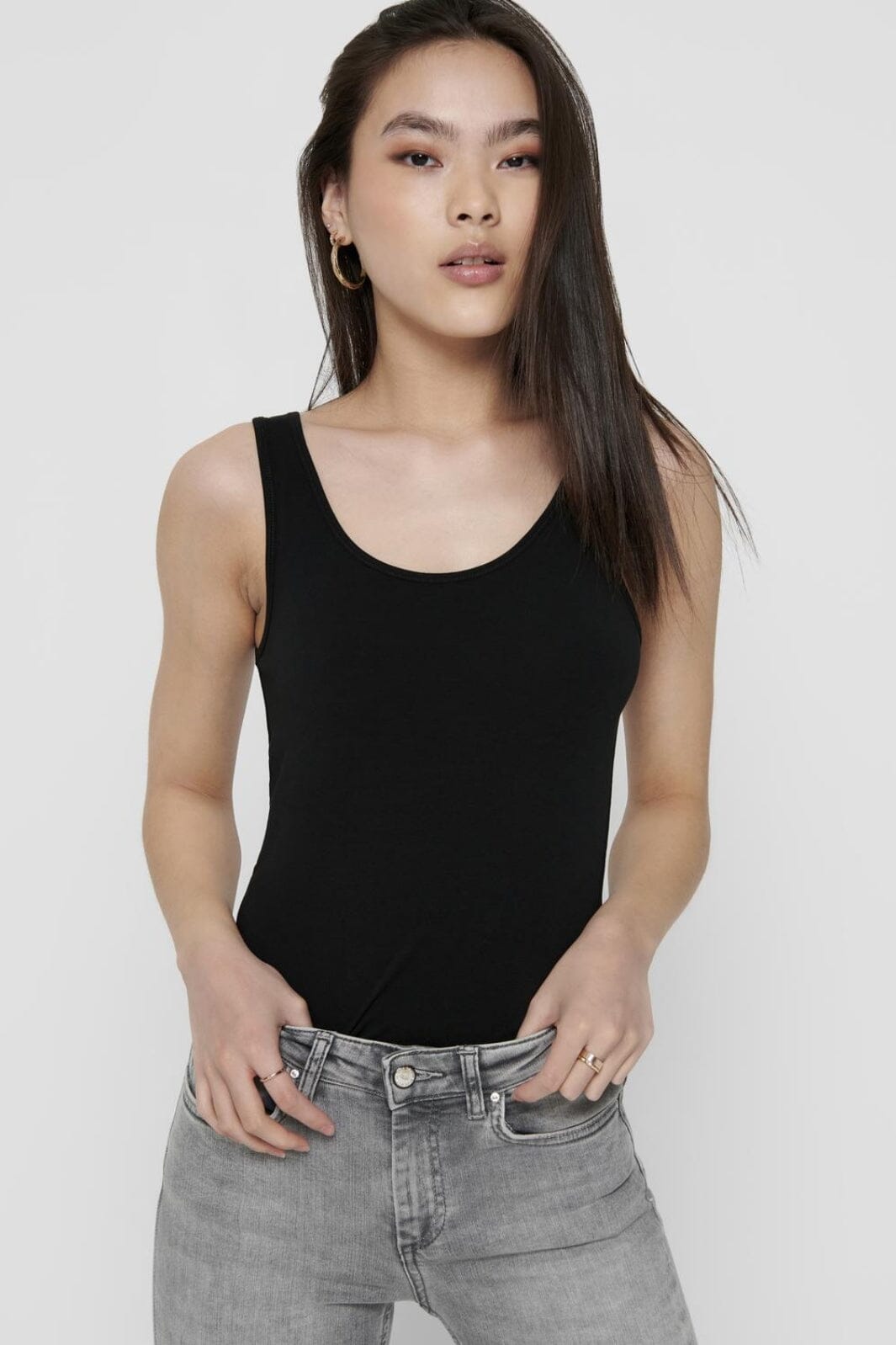 Only - Onllive Love S/L Tank Top - 1912220 Black