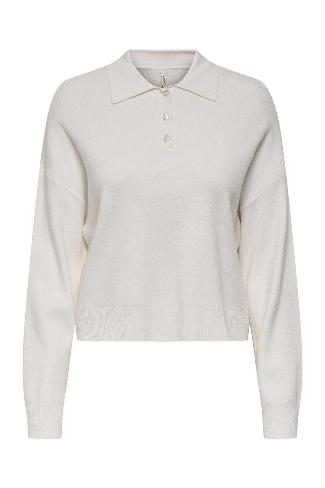 Only - Onllucy Ls Polo Neck Knt - 4742205 Cloud Dancer