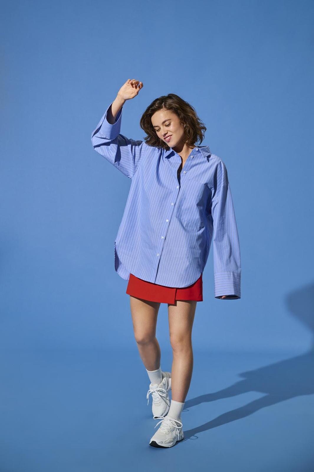 Only - Onlmaia Life Ls Loose Shirt - 4720598 Vista Blue Bright White And Sodalite Blue