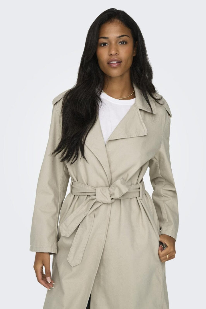 Only - Onlmanila Washed Trenchcoat - 4506601 Pumice Stone