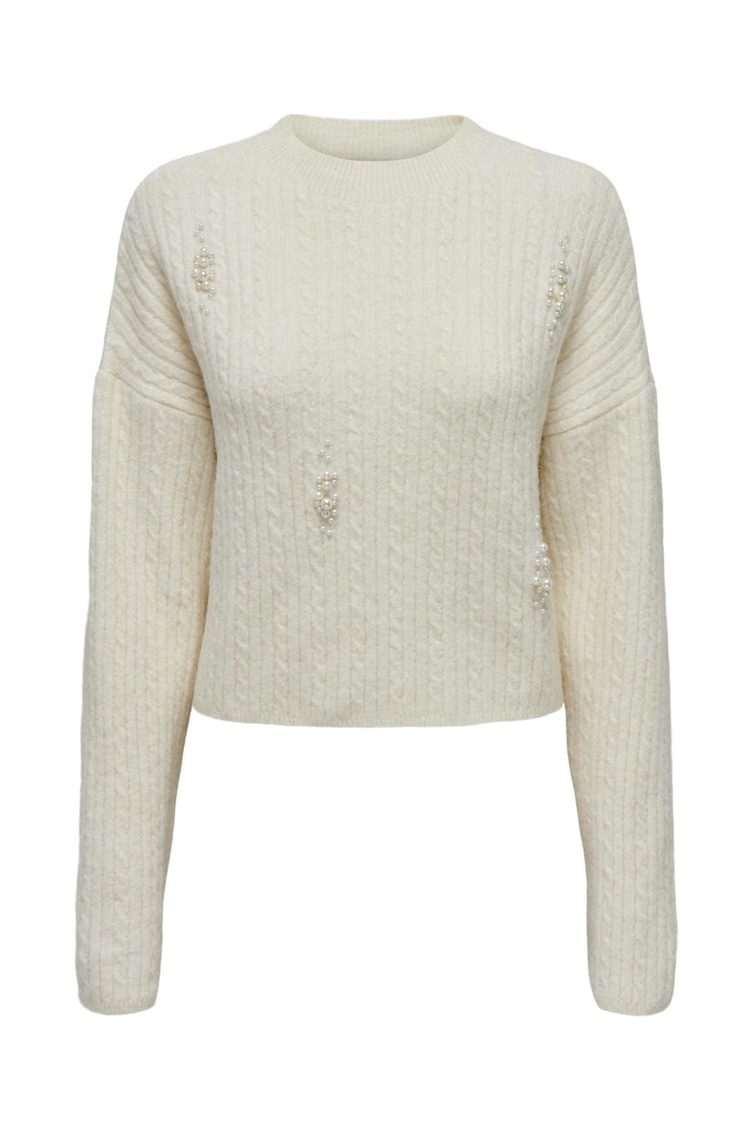 Only - Onlmarilla Ls Pearl Oneck Knt - 4300671 Birch