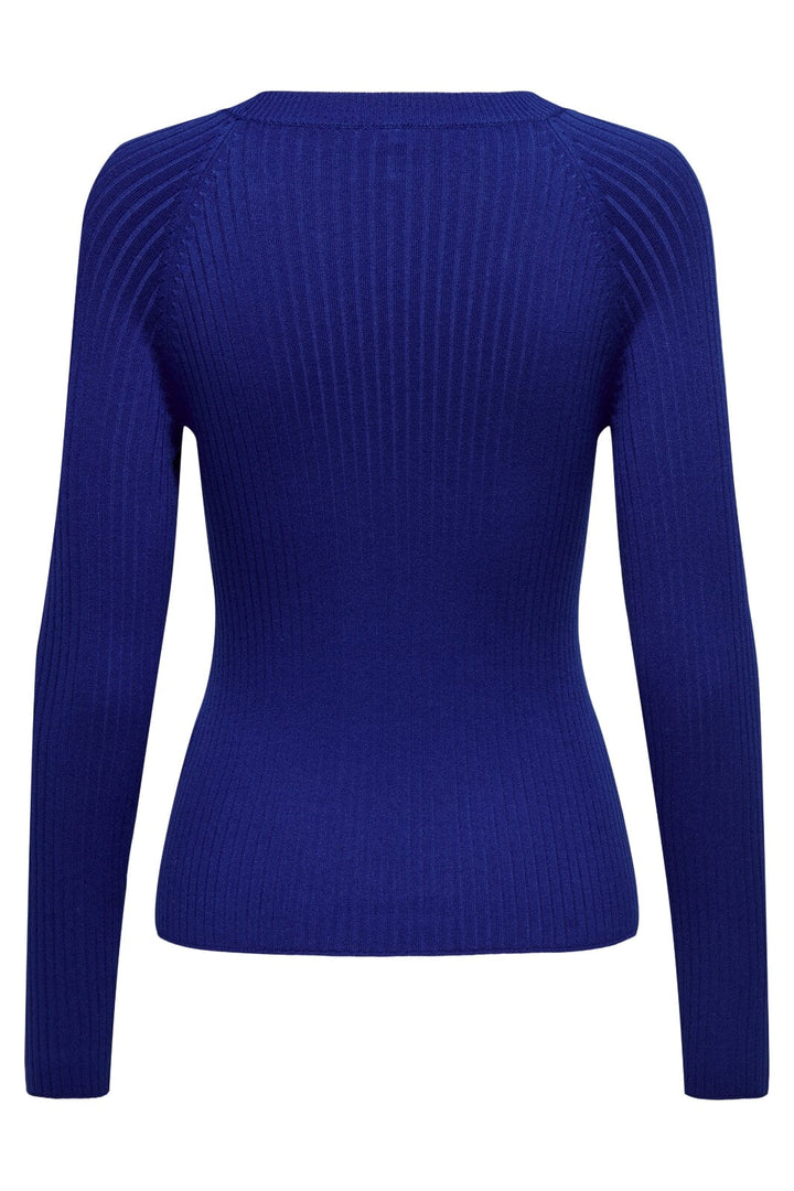 Only - Onlmeddi Ls Button Detail O-Neck - 4508480 Sodalite Blue Bluser 