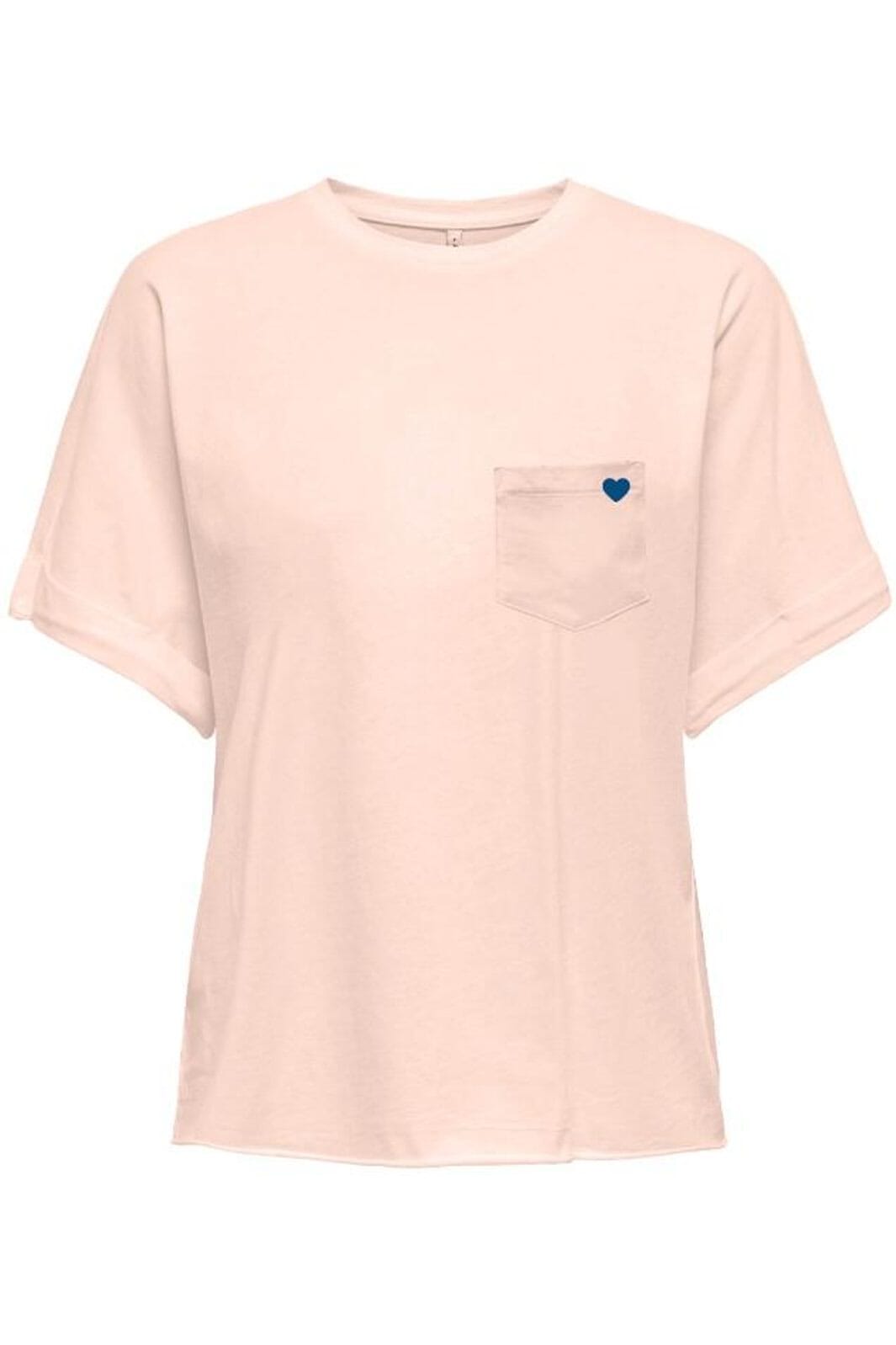 Only - Onlpetrea Life S/S Summer Top - 4863876 Soft Pink Heart