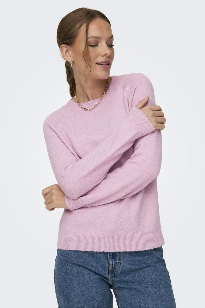 Only - Onlrica Life L/S Pullover Knt - 4043939 Pastel Lavender W. Melange