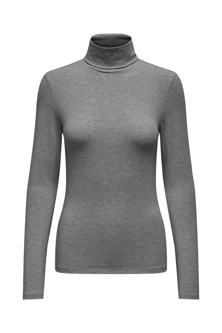 Only - Onlsia L/S Roll Neck Top Box - 4674043 Medium Grey Melange