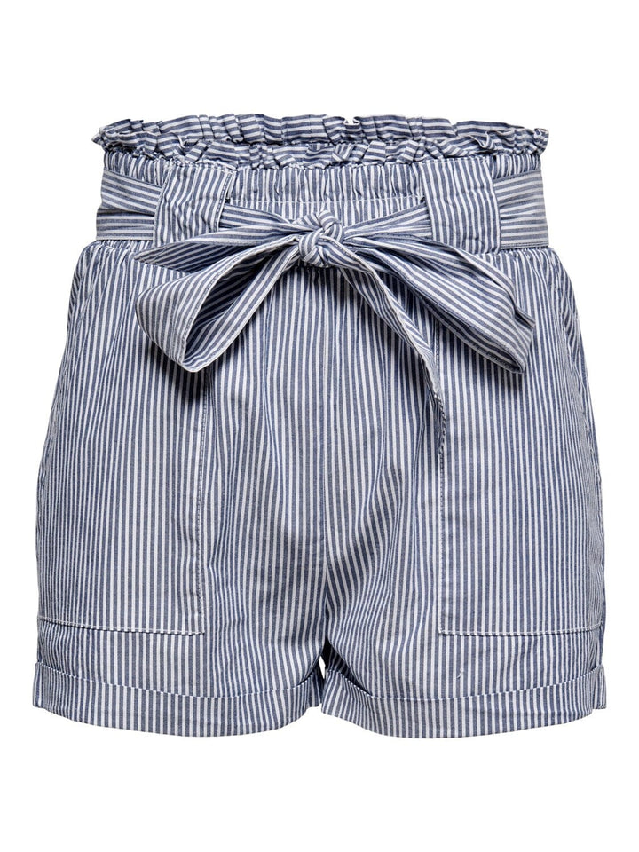 Only - Onlsmilla belt shorts - Medium Blue Den/W/STRIPES Shorts 