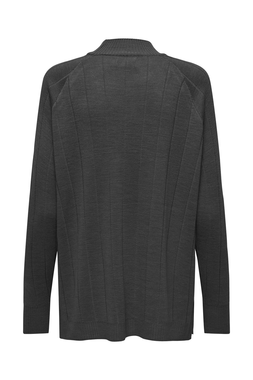 Only - Onltess Ls Long High Neck Knt - 4630569 Dark Grey Melange