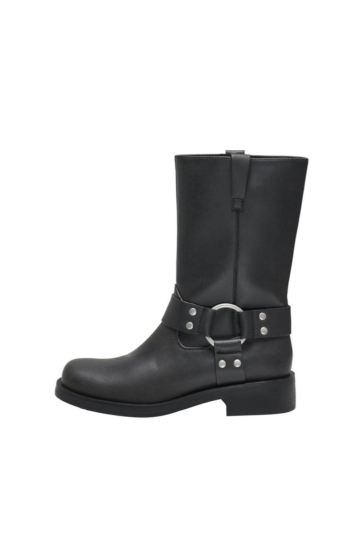 Only Shoes - Onlbax-1 Pu Biker Boot - 4564024 Black