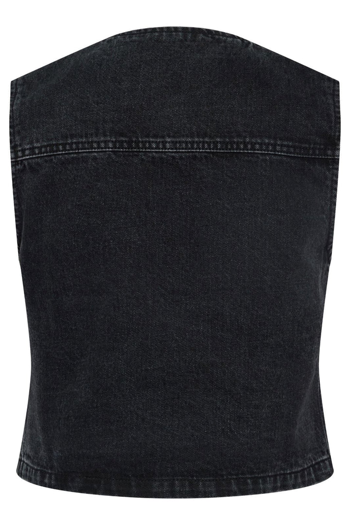 Pieces - Pcalma Denim Vest - 4560471 Dark Grey Denim Veste 