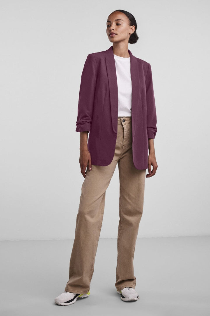 Pieces - Pcbosella 3/4 Blazer - 3929286 Grape Wine