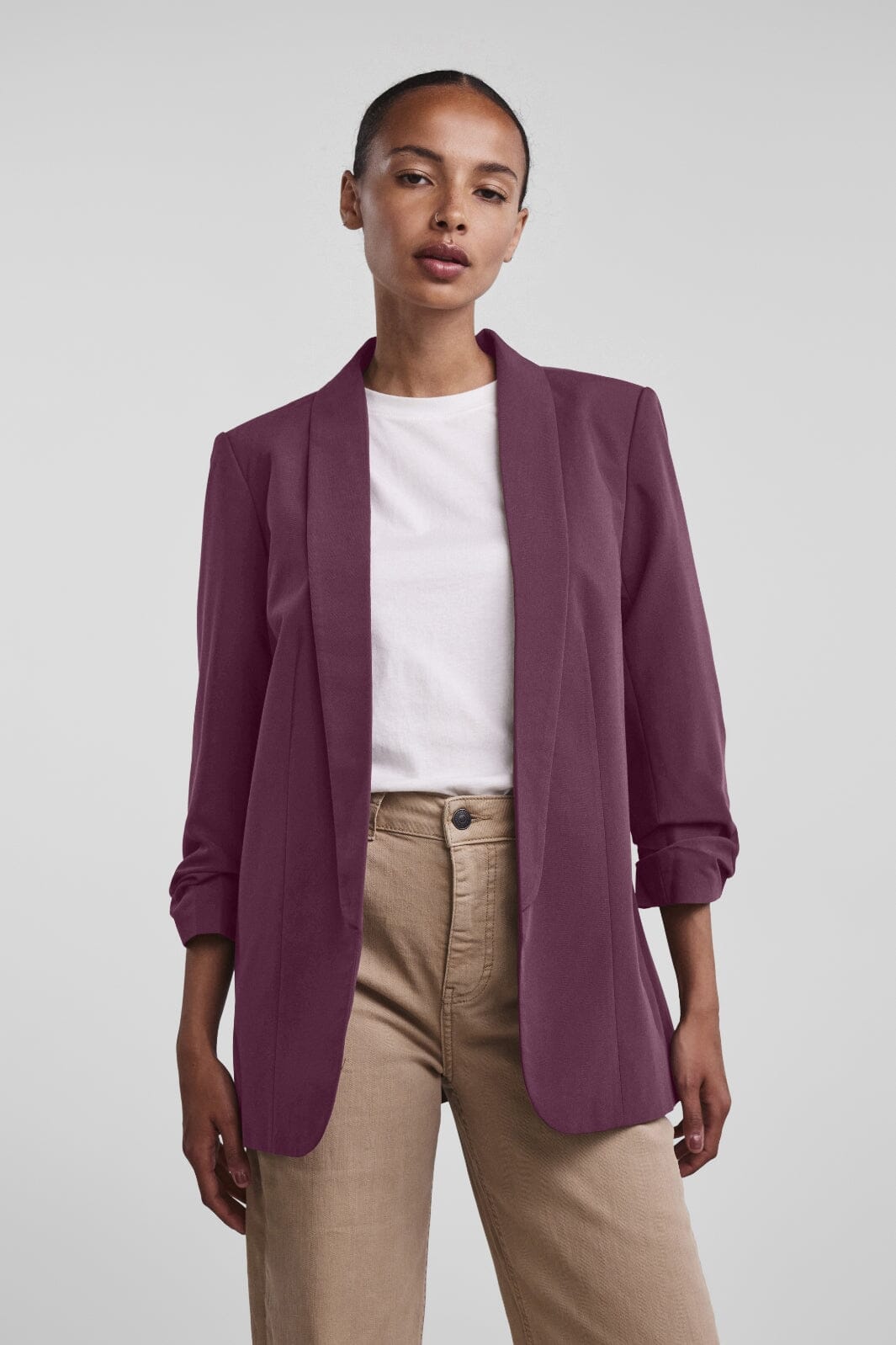 Pieces - Pcbosella 3/4 Blazer - 3929286 Grape Wine