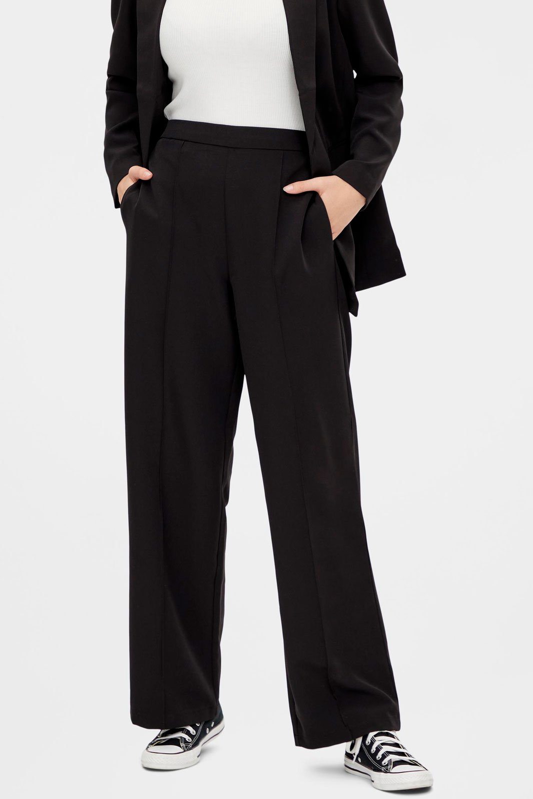 PIECES - PcBossy Hw Wide Pant - Black Bukser 