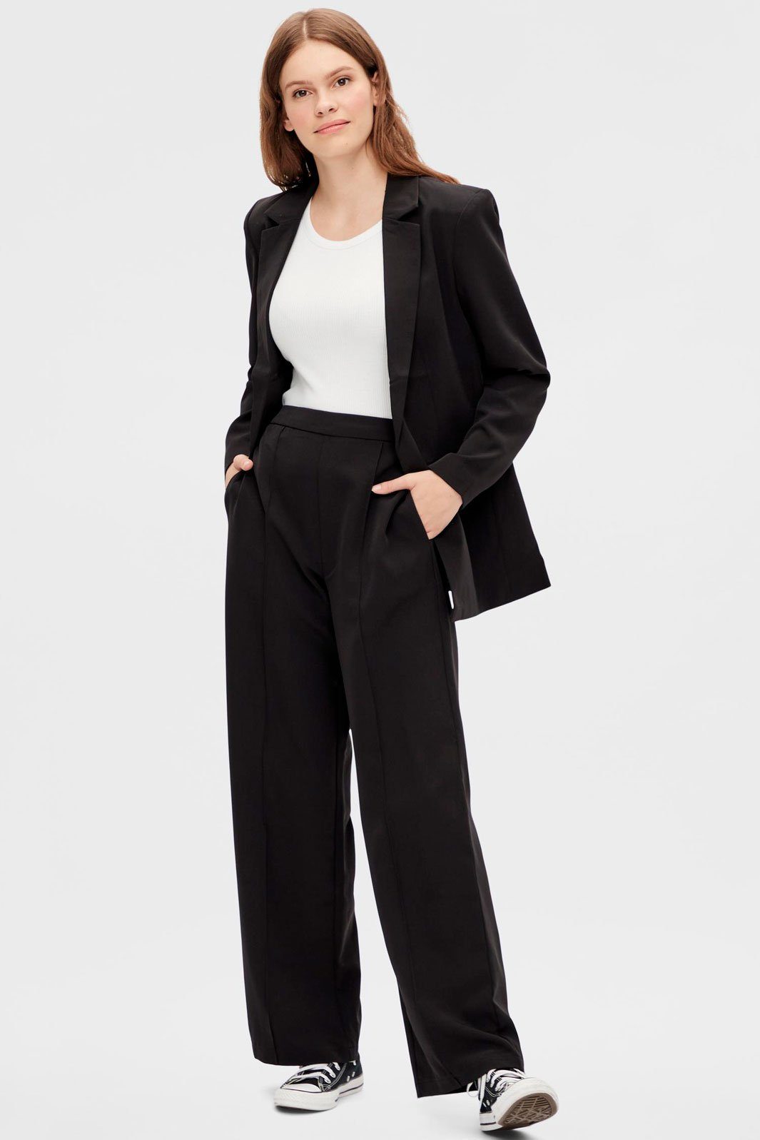 PIECES - PcBossy Hw Wide Pant - Black Bukser 