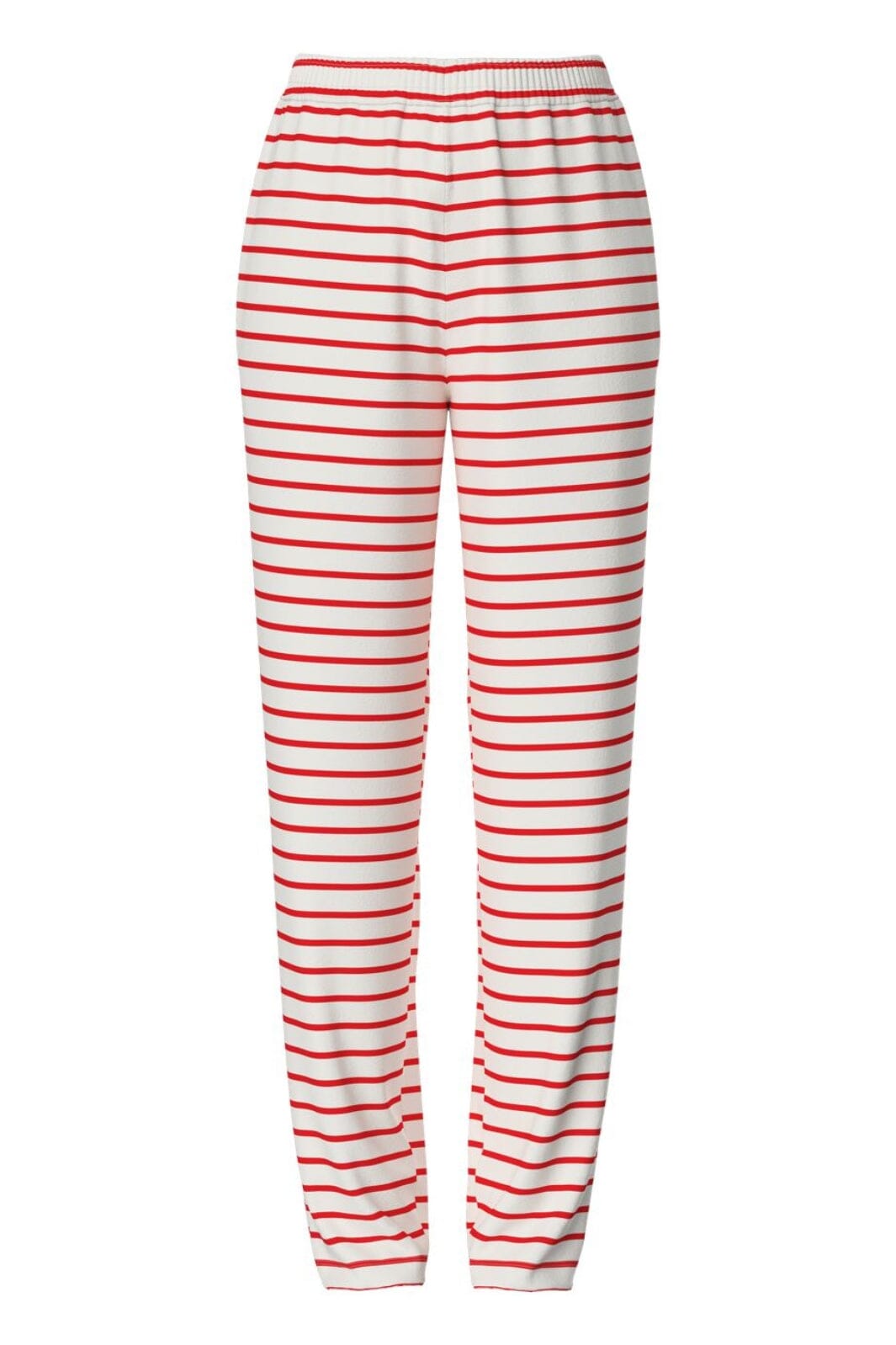 Pieces - Pcchilli Straight Stripe Pants - 4701514 Cloud Dancer Poppy Red Bukser 