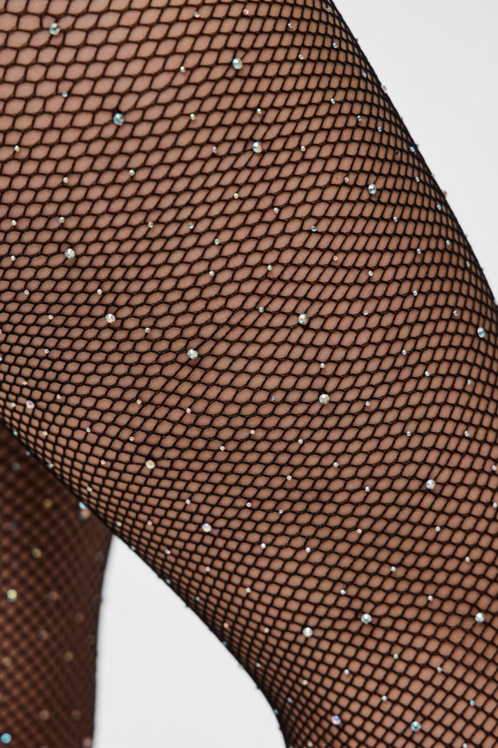 Pieces - Pcclaire Fishnet Glitter Tights - 4437891 Black