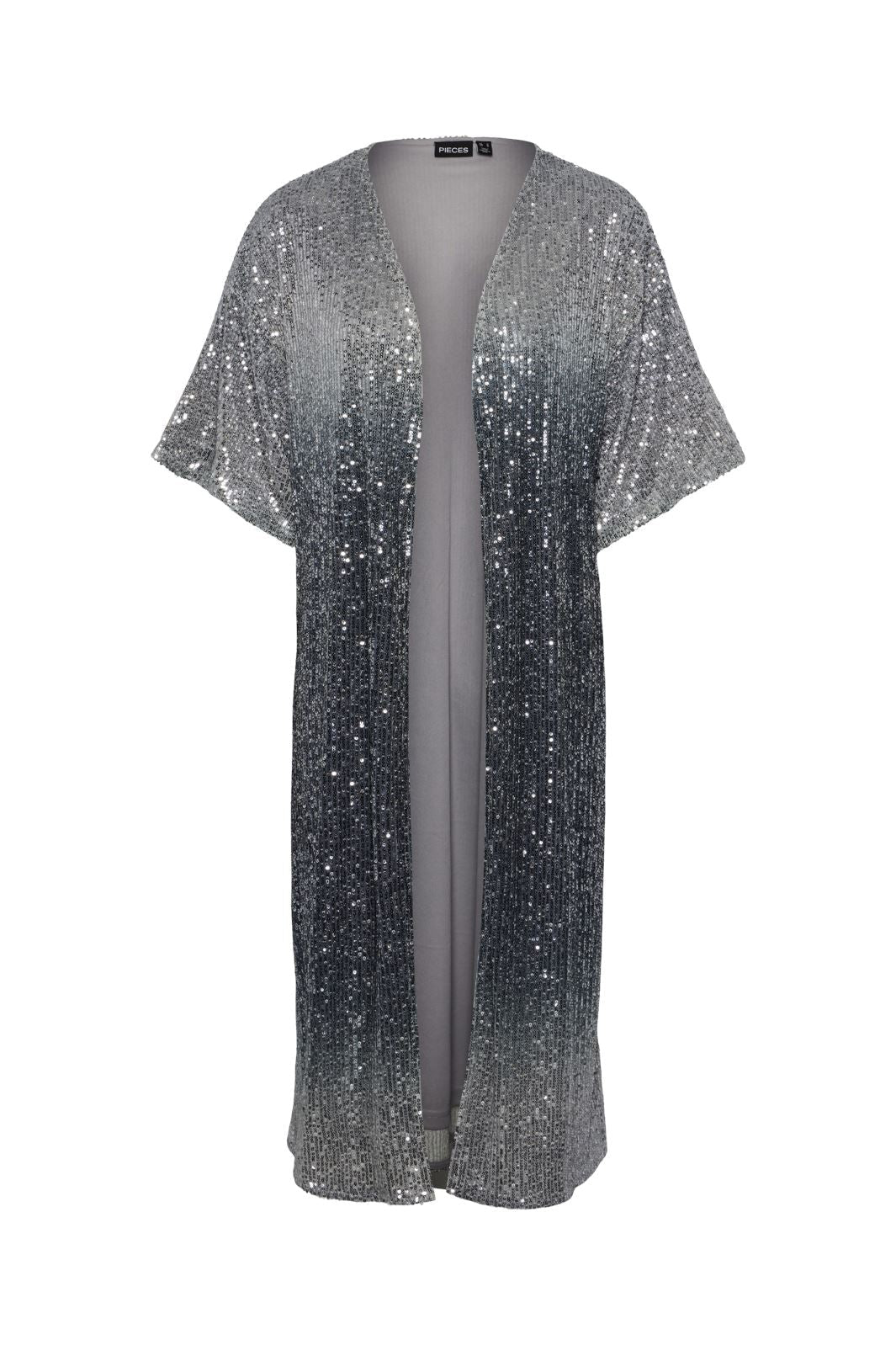 Pieces - Pcdelphia 2/4 Kimono - 4628340 Ombre Blue Gradient Silver Sequins