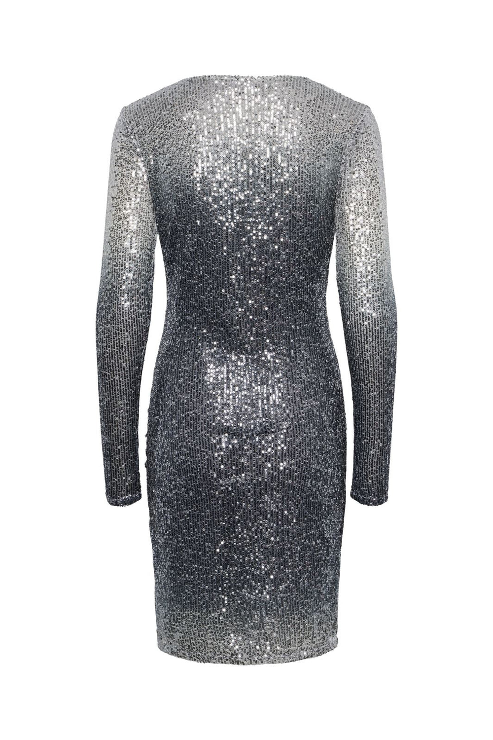 Pieces - Pcdelphia Ls New Wrap Dress - 4617919 Ombre Blue Gradient Silver Sequins