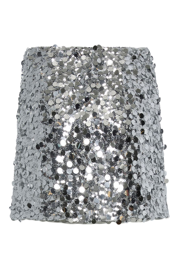 Pieces - Pcdisco Mini Skirt - 4749121 Silver Sequins