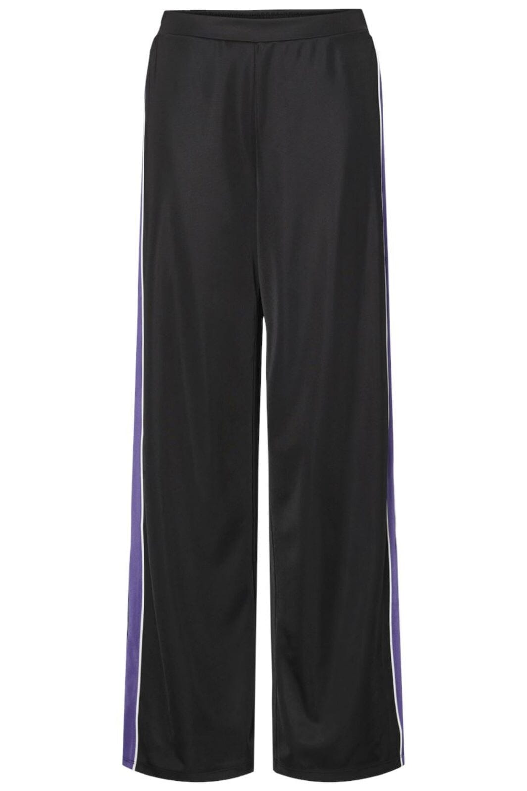 Pieces - Pcfelicia Wide Pant Fsy - 4747763 Black Ultraviolet/White Stripe Bukser 