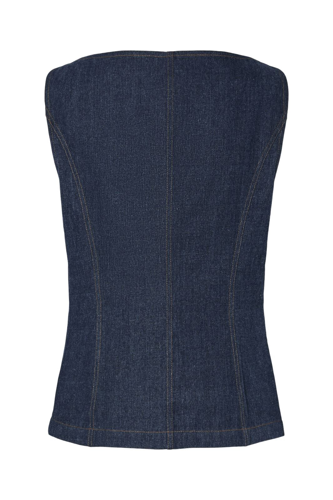 Pieces - Pcjabia Sl Boatneck Denim Vest 17160755 - 4850376 - Dark Blue Denim