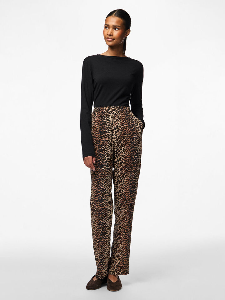 Pieces - Pcjeo Straight Pants - 4822366 Black Small Leo Bukser 