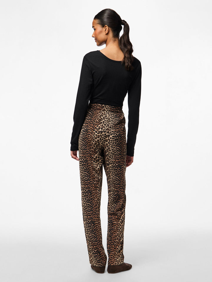 Pieces - Pcjeo Straight Pants - 4822366 Black Small Leo Bukser 