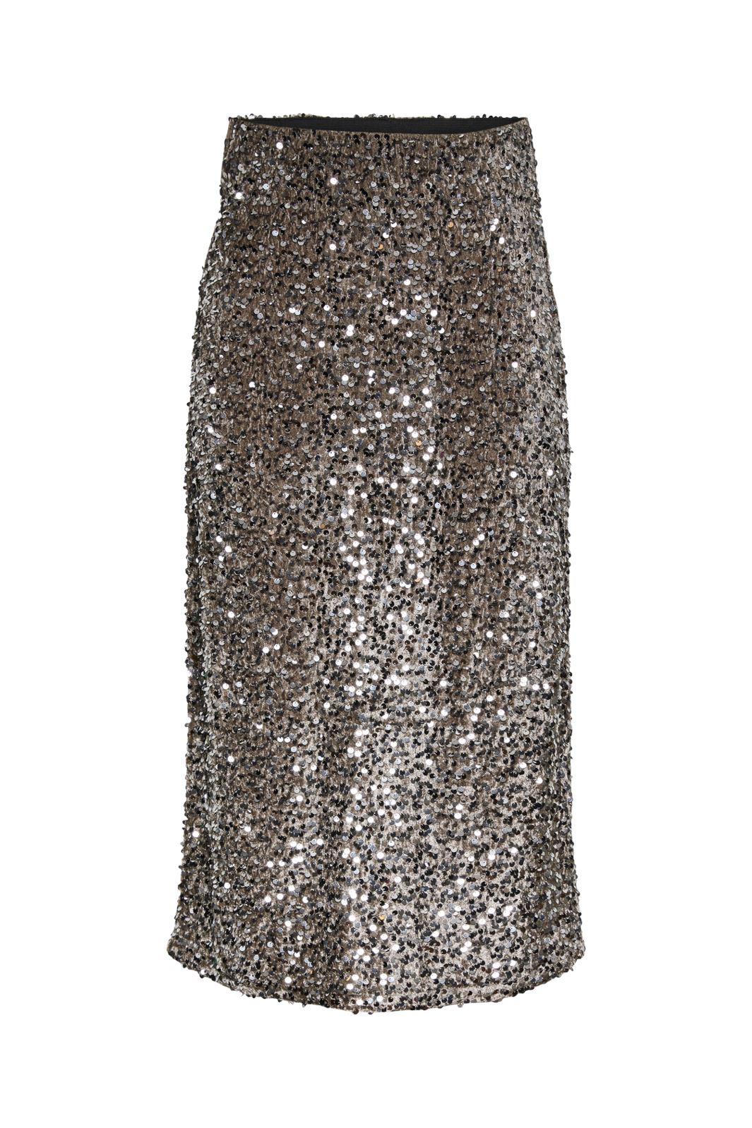 Pieces - Pckam Midi Skirt - 4641526 Morel Silver Sequins