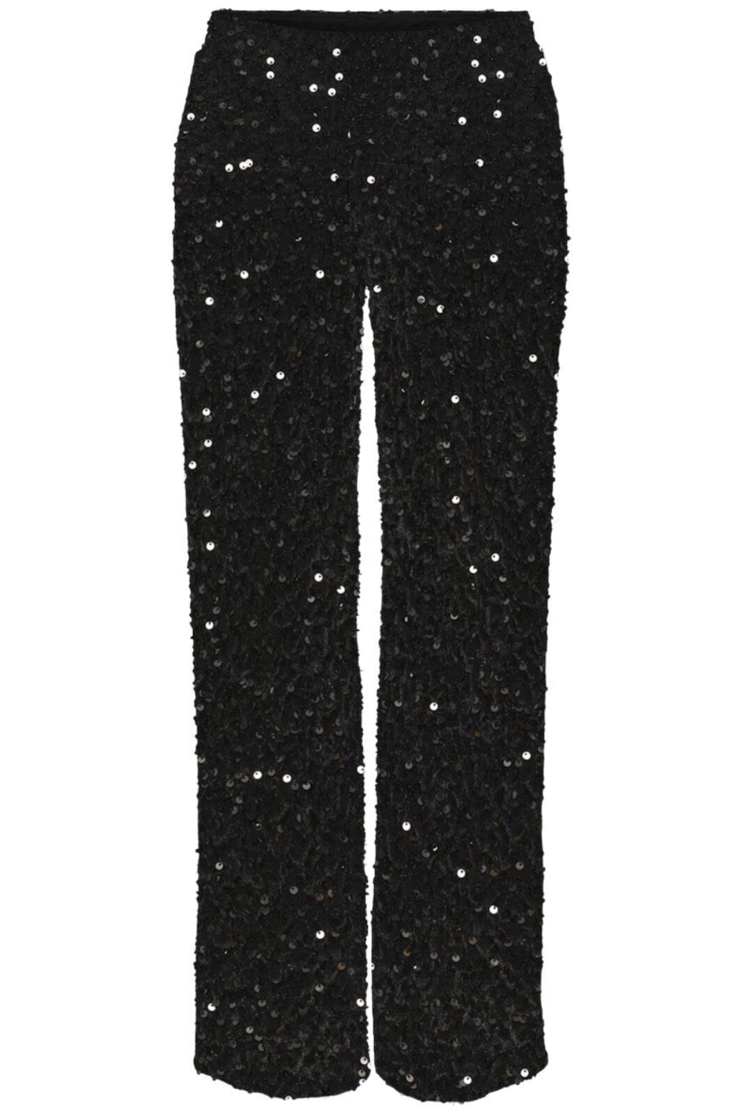 Pieces - Pckam Wide Pant - 4617668 Black Black Sequins Bukser 