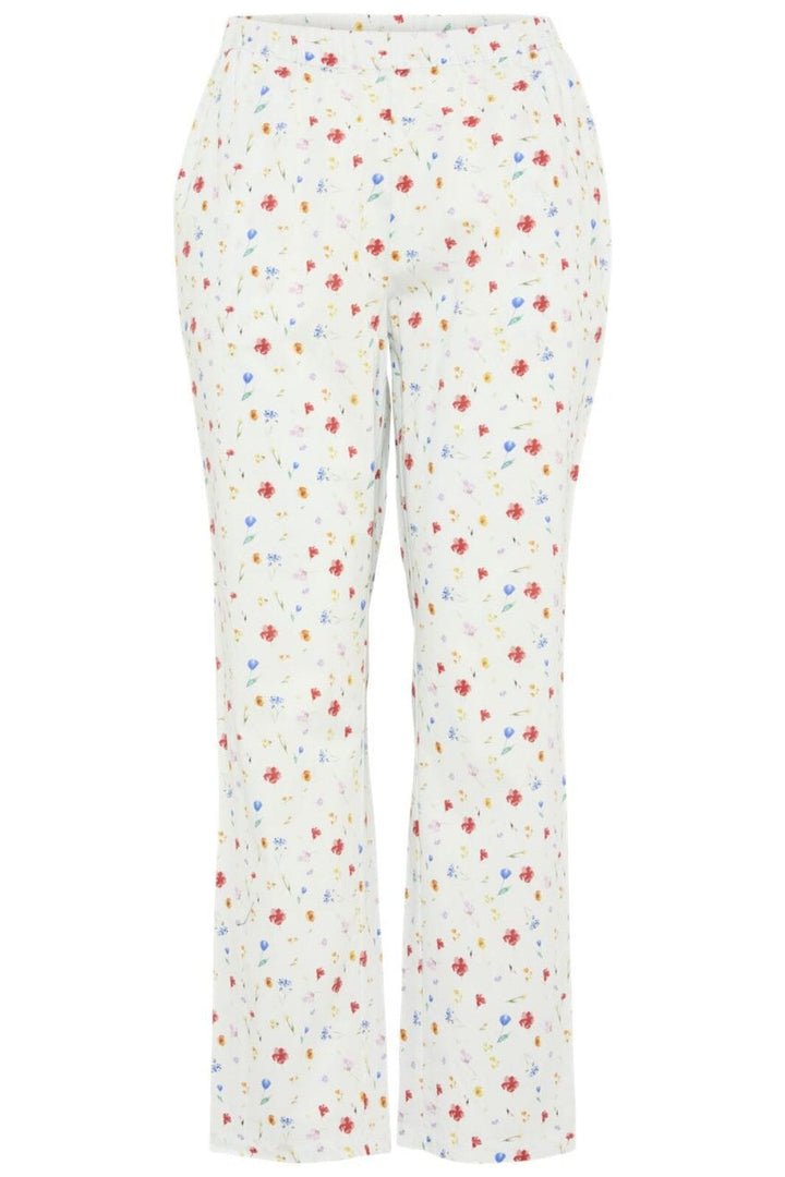 Pieces - Pcmia Straight Pants - 4684019 Bright White Flowers