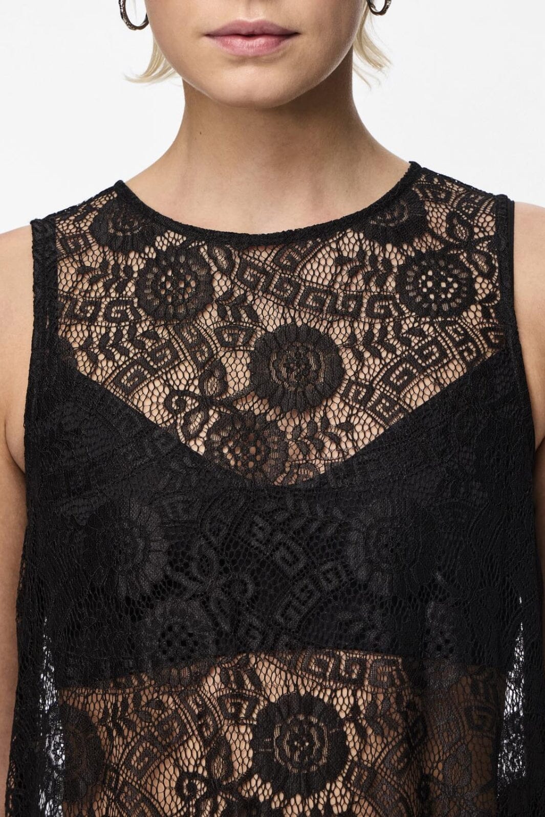 Pieces - Pcolline Sl Tank Lace Dress - 4634014 Black