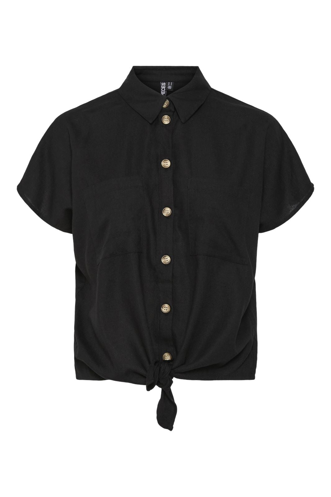 Pieces - Pcpia Ss Tie Shirt - 4648816 Black